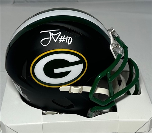 JORDAN LOVE SIGNED PACKERS FLAT BLACK SPEED MINI HELMET - BAS