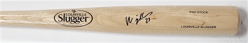 WILLY ADAMES SIGNED LOUISVILLE SLUGGER BLONDE BAT - BREWERS - JSA