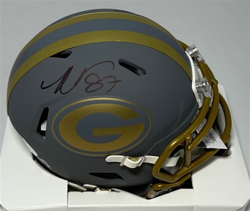 ROMEO DOUBS SIGNED PACKERS SLATE SPEED MINI HELMET - JSA