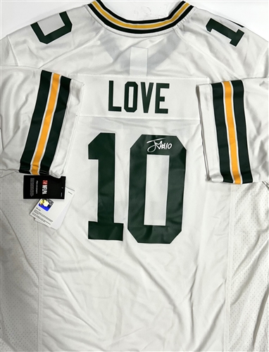 JORDAN LOVE SIGNED PACKERS NIKE GAME TEAM WHITE JERSEY BAS WSC Sports Waukesha Sports Cards