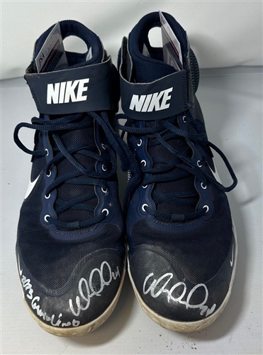 WILLIAM CONTRERAS SIGNED BREWERS NIKE REACT GAME USED CLEATS #1 - JSA
