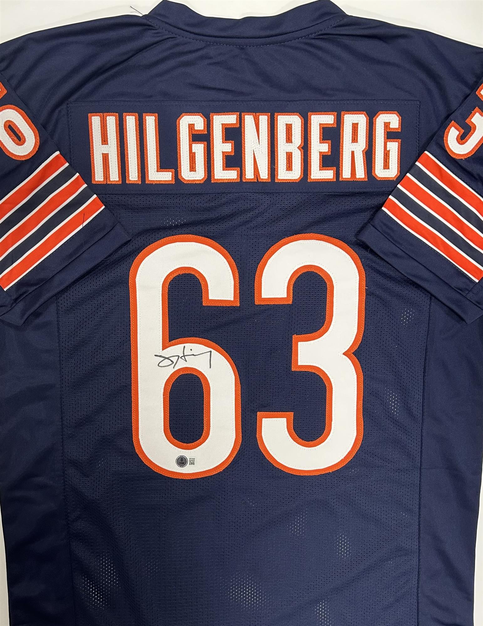 JAY HILGENBERG SIGNED CUSTOM REPLICA BEARS JERSEY - BAS