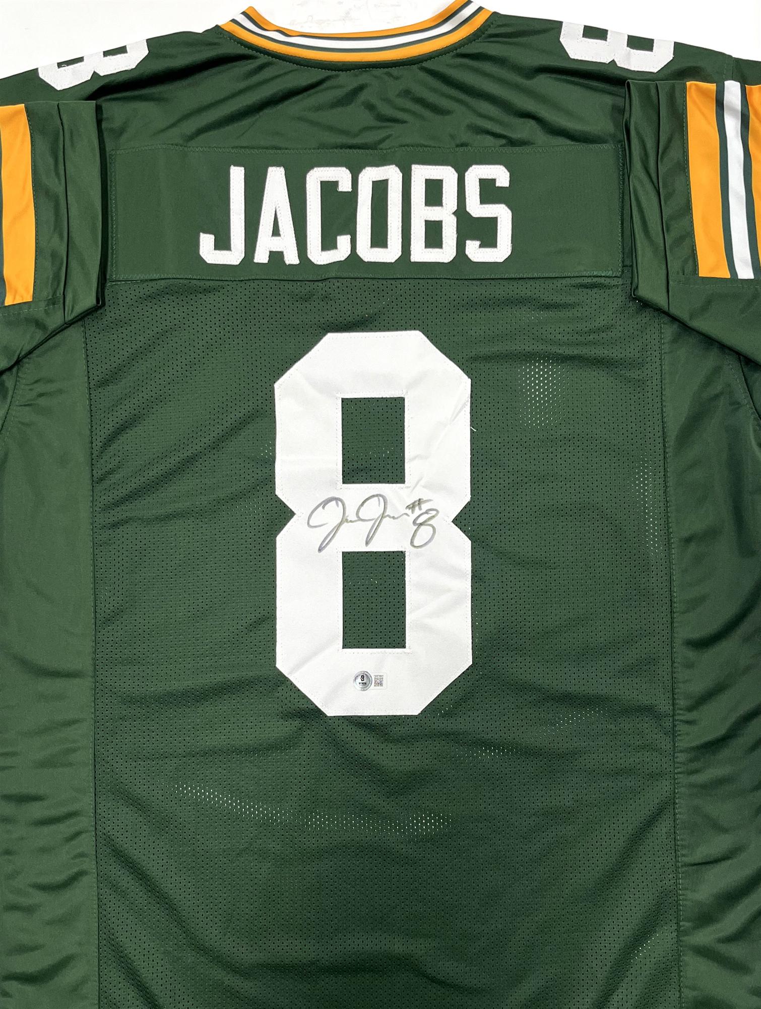 JOSH JACOBS SIGNED CUSTOM REPLICA PACKERS GREEN JERSEY - BAS | WSC ...