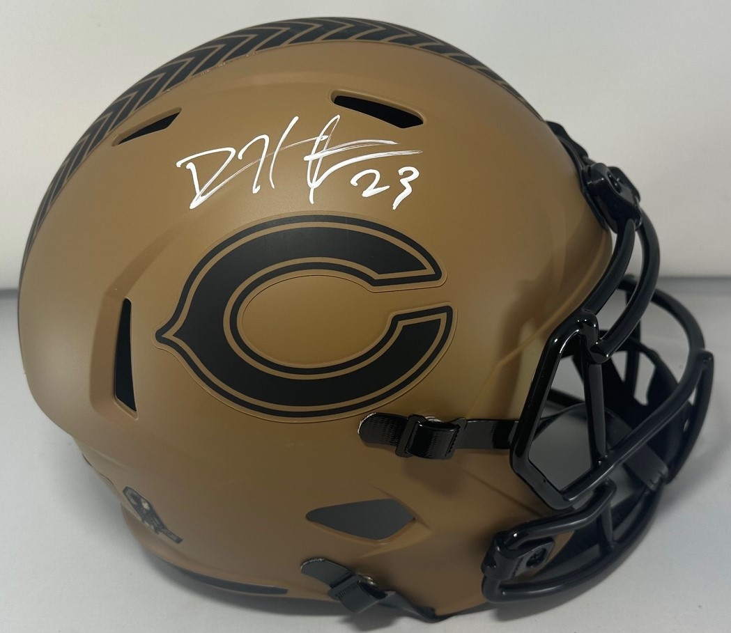 DEVIN HESTER SIGNED FULL SIZE BEARS 2023 SALUTE REPLICA SPEED HELMET - BAS