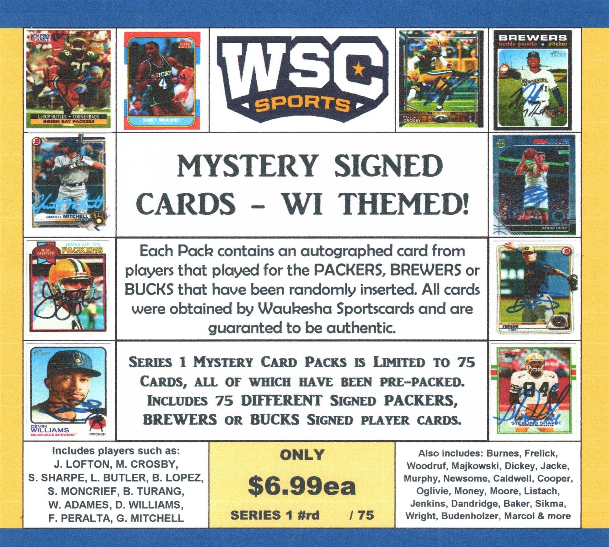 WSC SPORTS MYSTERY SIGNED CARD BOX - WI SPORTS EDITION - SERIES 2