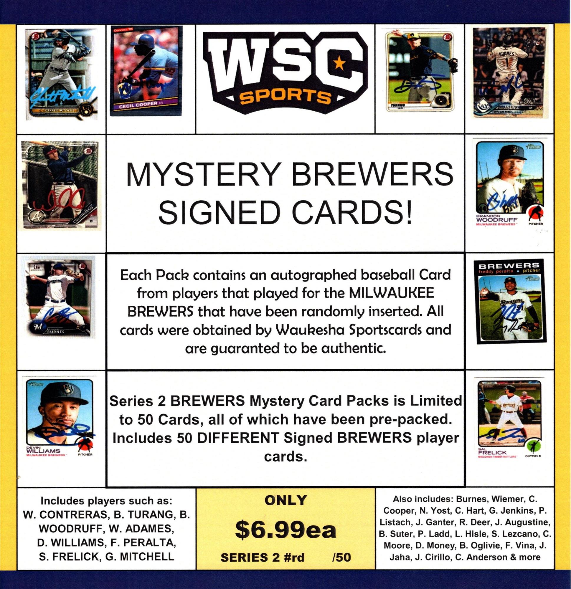 WSC SPORTS MYSTERY SIGNED CARD BOX - BREWERS EDITION - SERIES 2