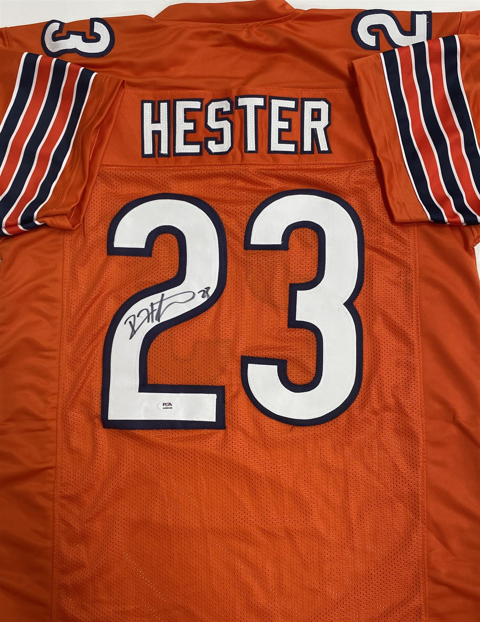 DEVIN HESTER SIGNED CUSTOM REPLICA BEARS ORANGE JERSEY - PSA