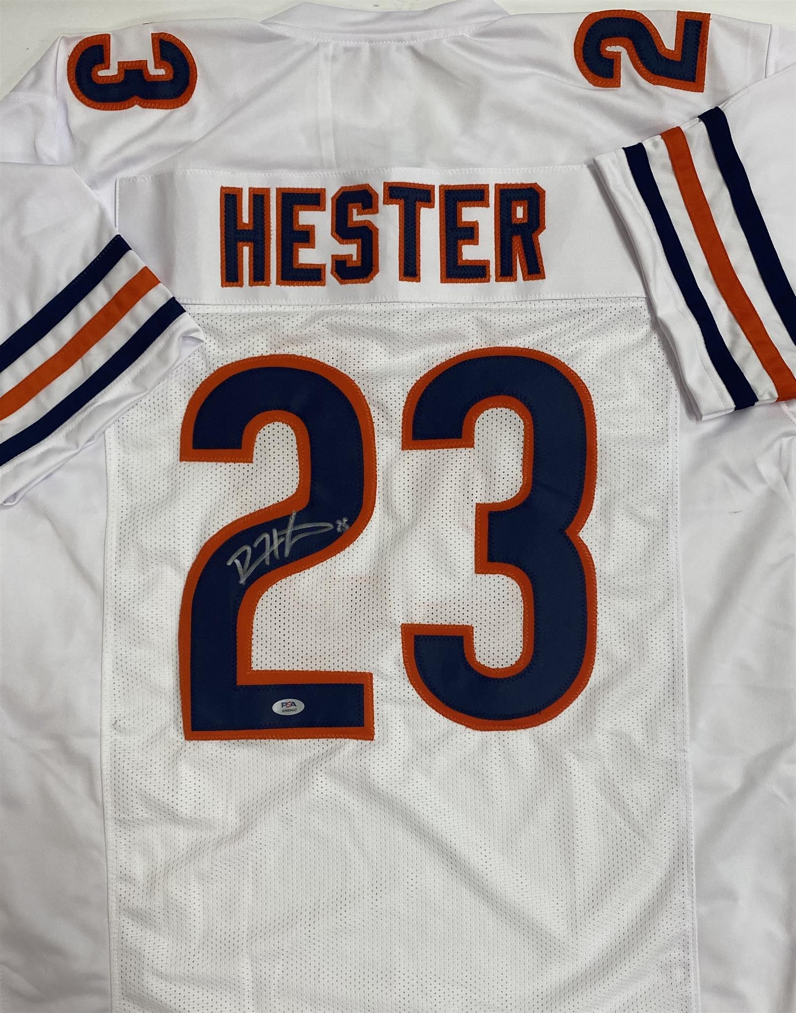 DEVIN HESTER SIGNED CUSTOM REPLICA BEARS WHITE JERSEY - PSA