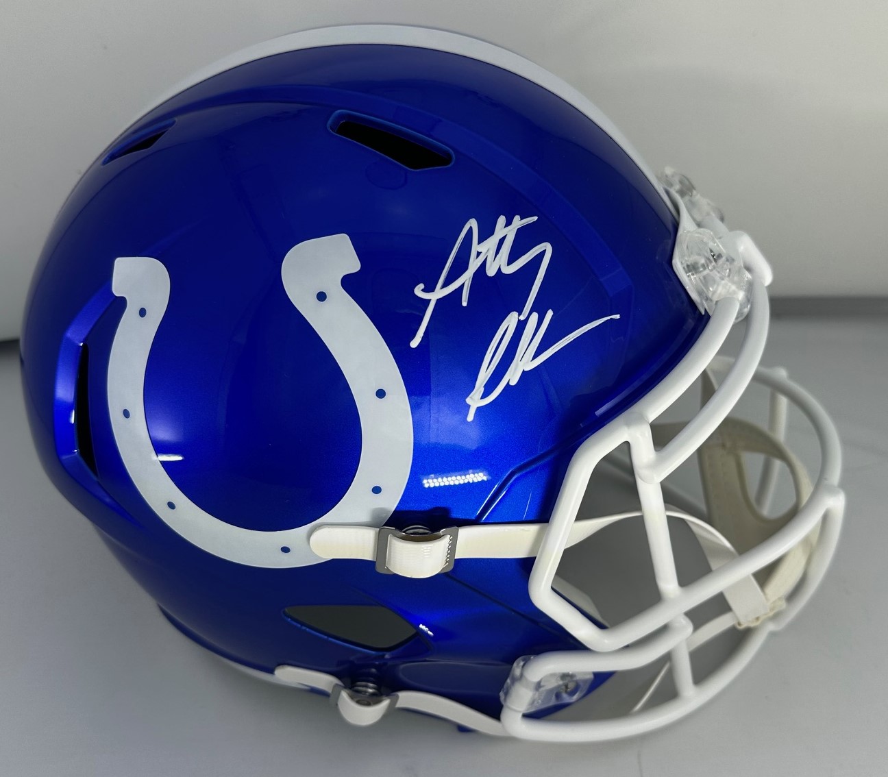 ANTHONY RICHARDSON SIGNED FULL SIZE COLTS FLASH REPLICA SPEED HELMET - FAN