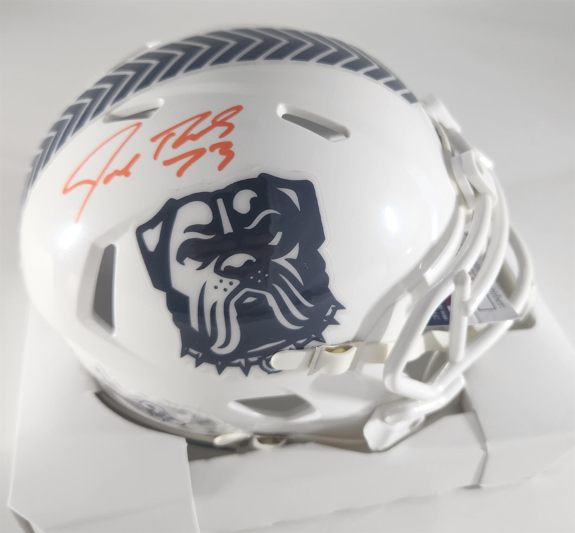 JOE THOMAS BROWNS SIGNED 2024 SALUTE TO SERVICE MINI HELMET - JSA