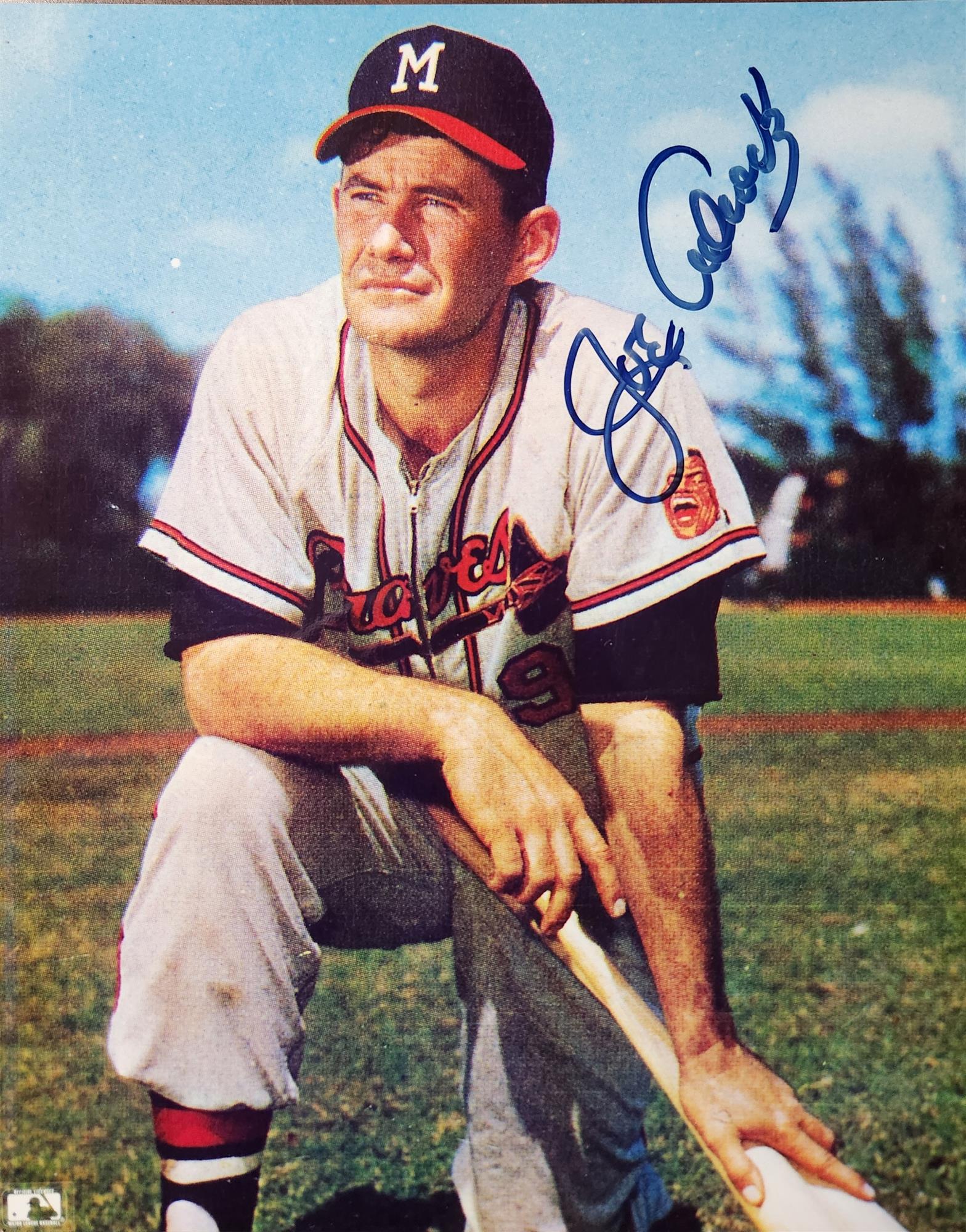 JOE ADCOCK (d) SIGNED 8X10 MILW. BRAVES PHOTO #3