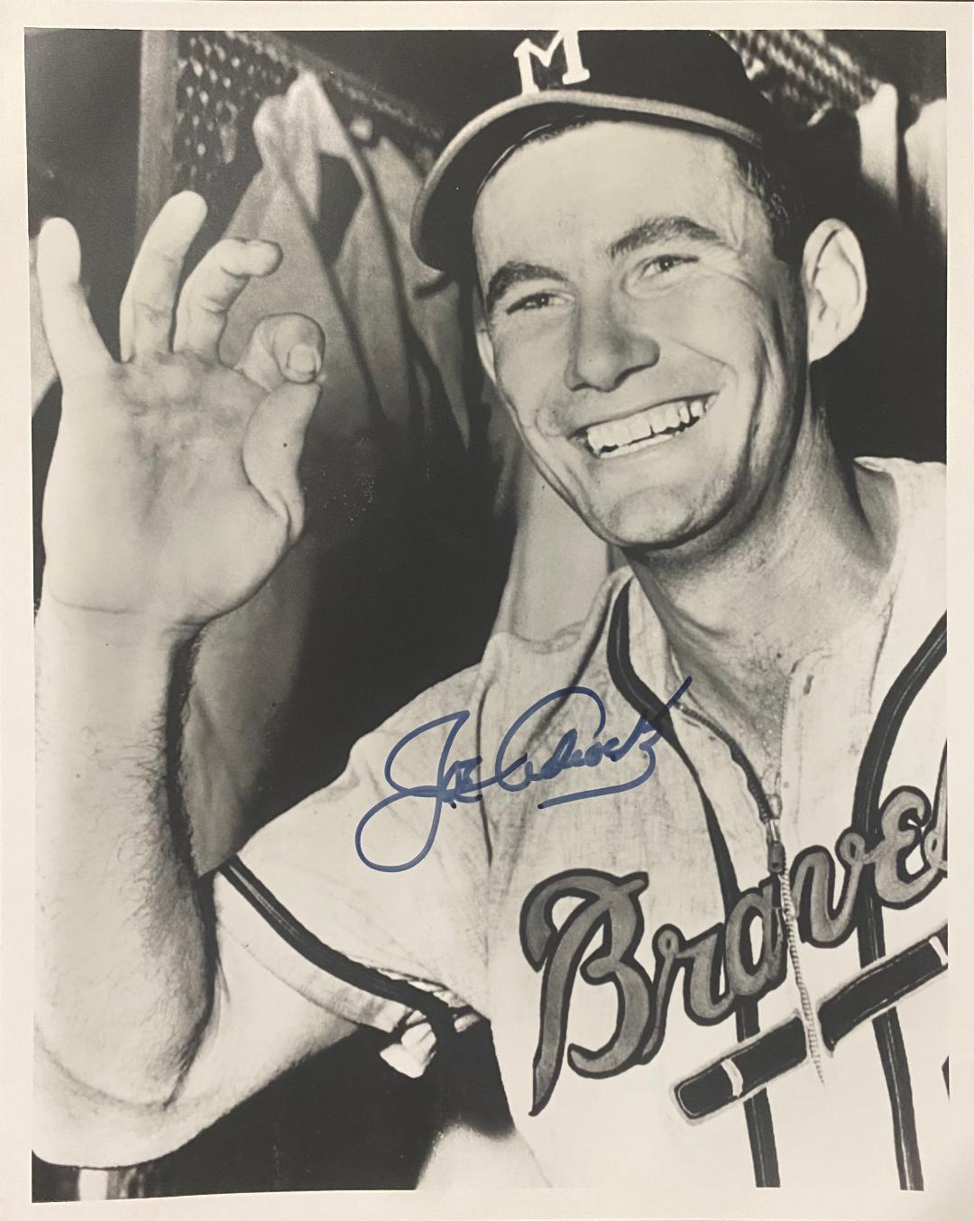 JOE ADCOCK (d) SIGNED 8X10 MILW. BRAVES PHOTO #4