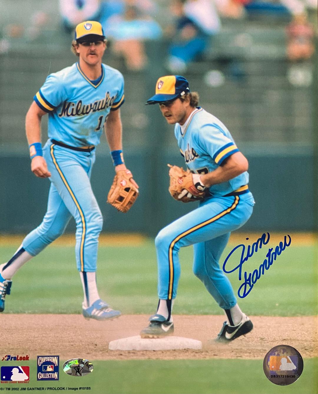 JIM GANTNER SIGNED 8X10 BREWERS PHOTO #11