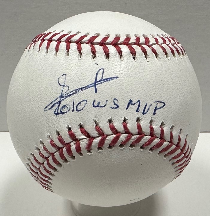 EDGAR RENTERIA SIGNED OFFICIAL MLB BASEBALL W/ 2010 WS MVP - GIANTS - JSA