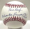 PHIL ROOF SIGNED OFFICIAL MLB BASEBALL W/ MILWAUKEE BRAVES 61,64