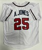 ANDRUW JONES SIGNED CUSTOM REPLICA BRAVES WHITE JERSEY - BAS