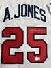 ANDRUW JONES SIGNED CUSTOM REPLICA BRAVES WHITE JERSEY - BAS