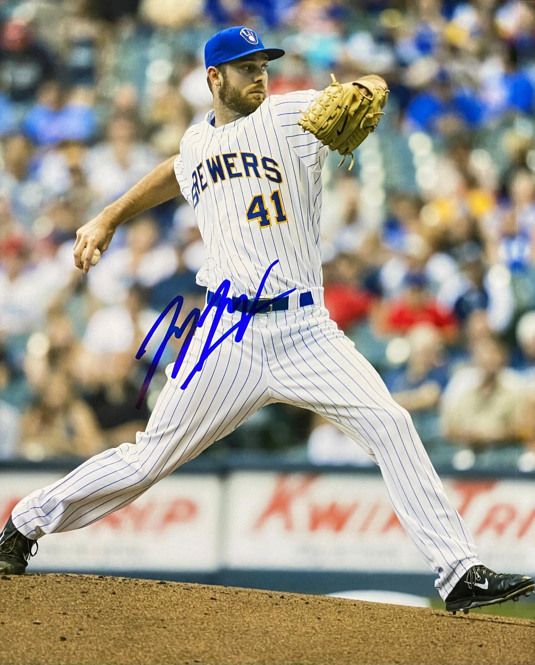 TAYLOR JUNGMANN SIGNED 8X10 BREWERS PHOTO #1