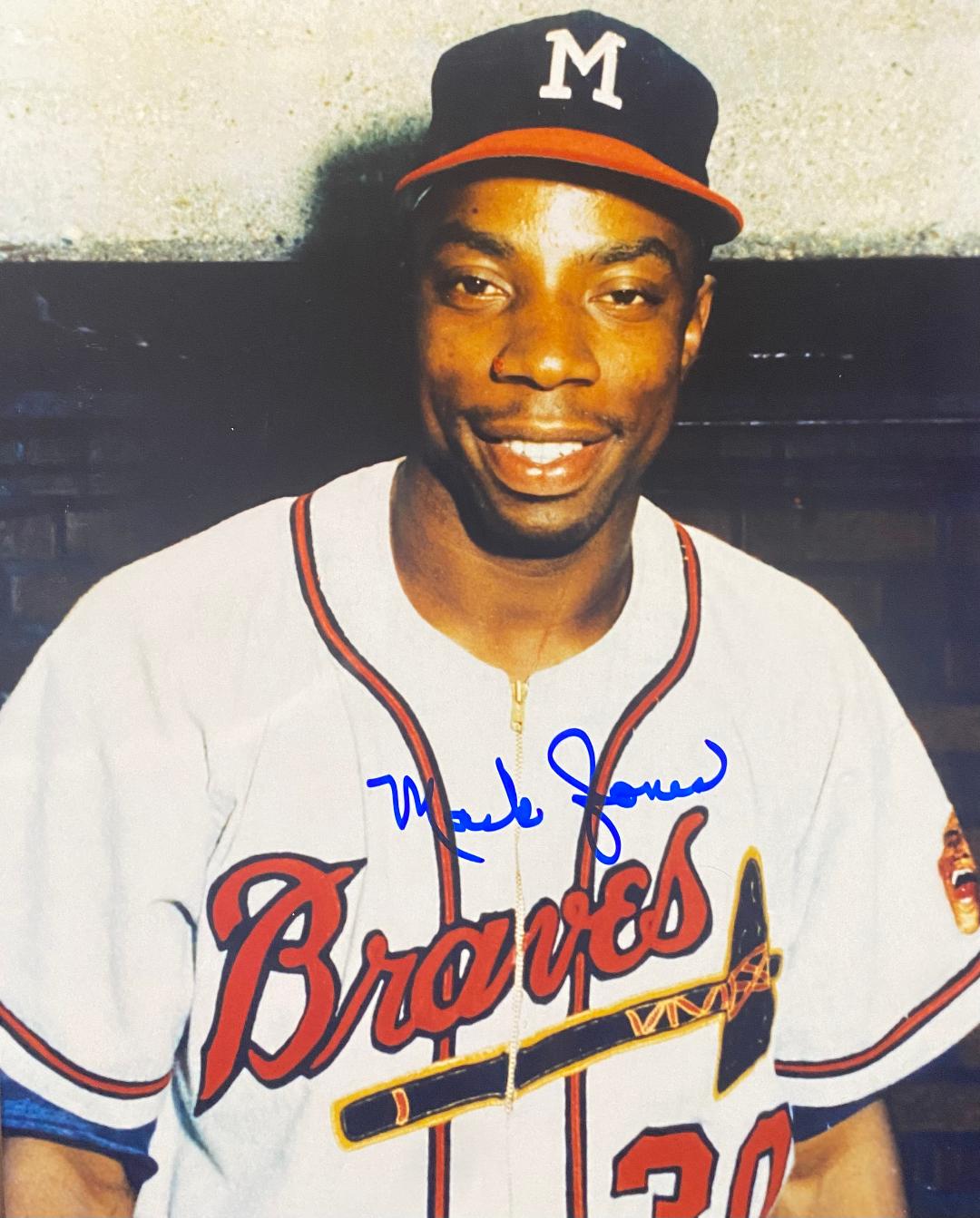 MACK JONES (d) SIGNED 8X10 MILW. BRAVES PHOTO #1