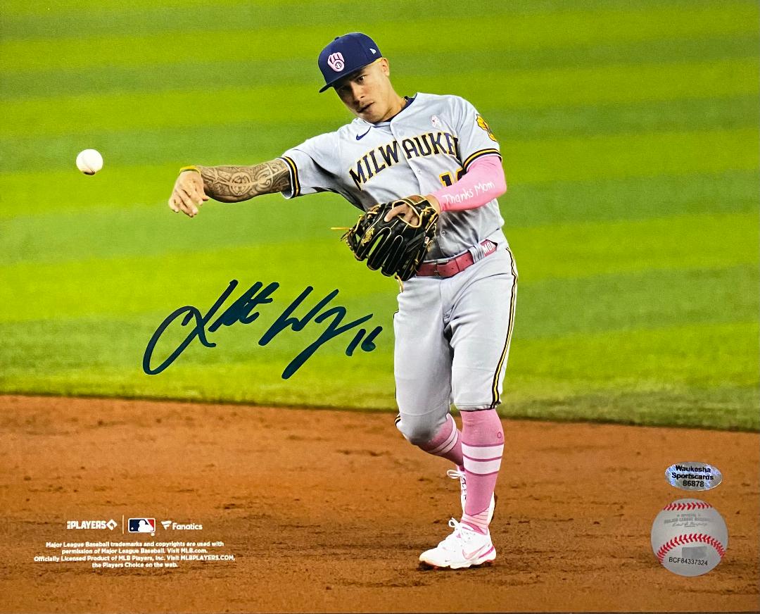 KOLTEN WONG SIGNED BREWERS 8X10 PHOTO #2