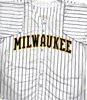 BLAKE PERKINS SIGNED CUSTOM REPLICA BREWERS PINSTRIPE JERSEY  - JSA