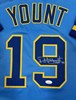 ROBIN YOUNT SIGNED CUSTOM REPLICA BREWERS BLUE JERSEY - JSA