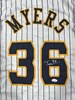 TOBIAS MYERS SIGNED CUSTOM REPLICA BREWERS PINSTRIPE JERSEY  - JSA