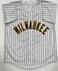 TOBIAS MYERS SIGNED CUSTOM REPLICA BREWERS PINSTRIPE JERSEY  - JSA