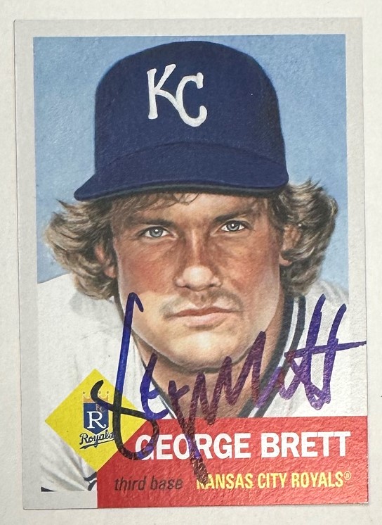 GEORGE BRETT SIGNED 2020 TOPPS LIVING SET CARD #287 - JSA