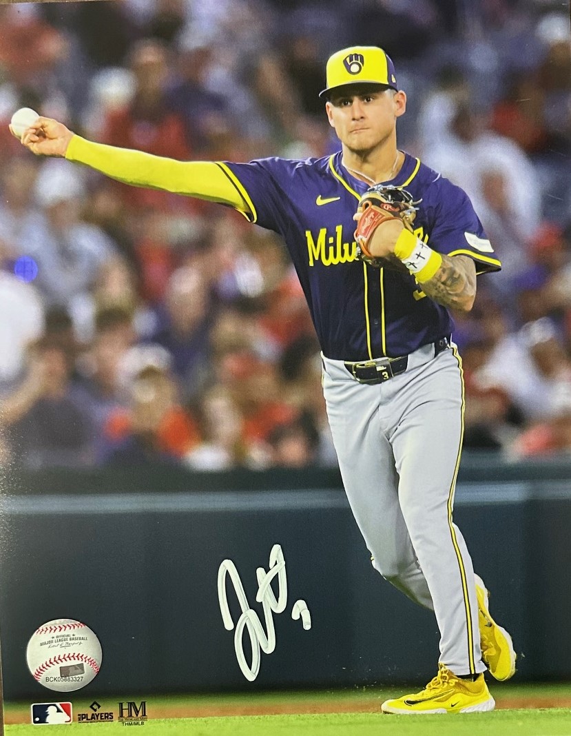 JOEY ORTIZ SIGNED 8X10 BREWERS PHOTO #2