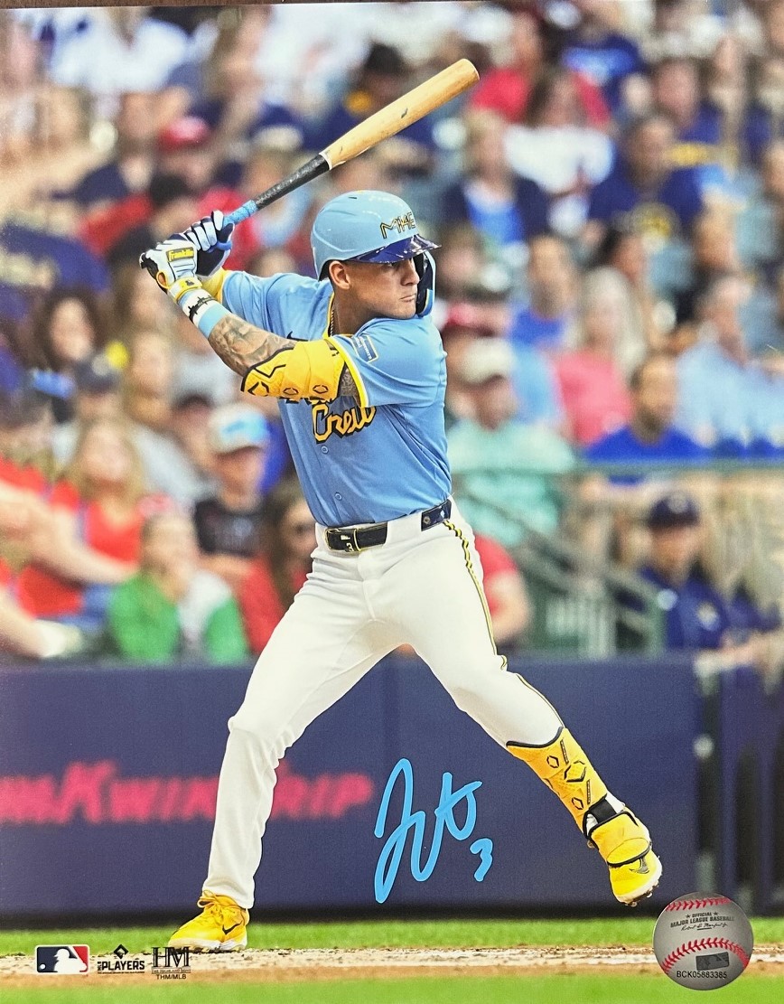 JOEY ORTIZ SIGNED 8X10 BREWERS PHOTO #3