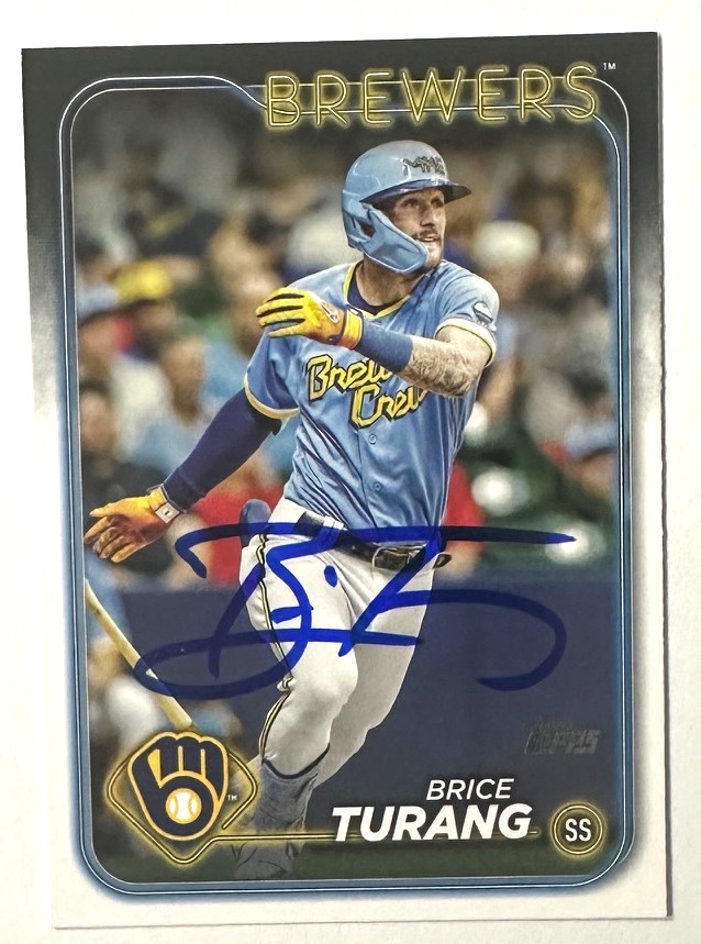 BRICE TURANG SIGNED 2024 TOPPS BREWERS CARD #570