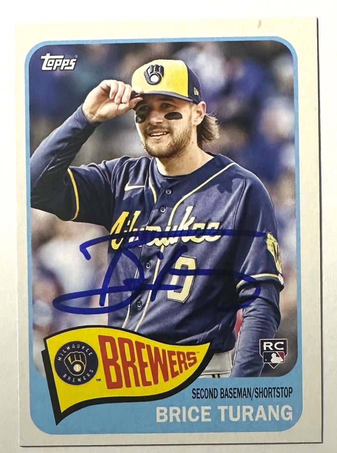 BRICE TURANG SIGNED 2023 TOPPS BREWERS ROOKIE CARD #151