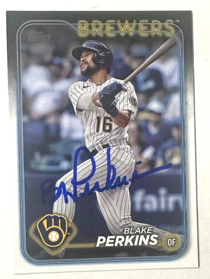 BLAKE PERKINS SIGNED 2024 TOPPS BREWERS CARD #663