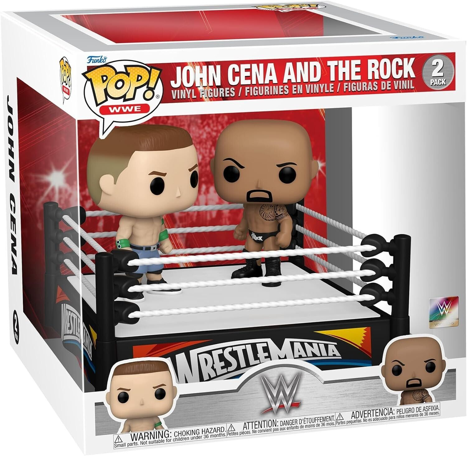 JOHN CENA & THE ROCK WWE 2 PACK POP FUNKO FIGURES