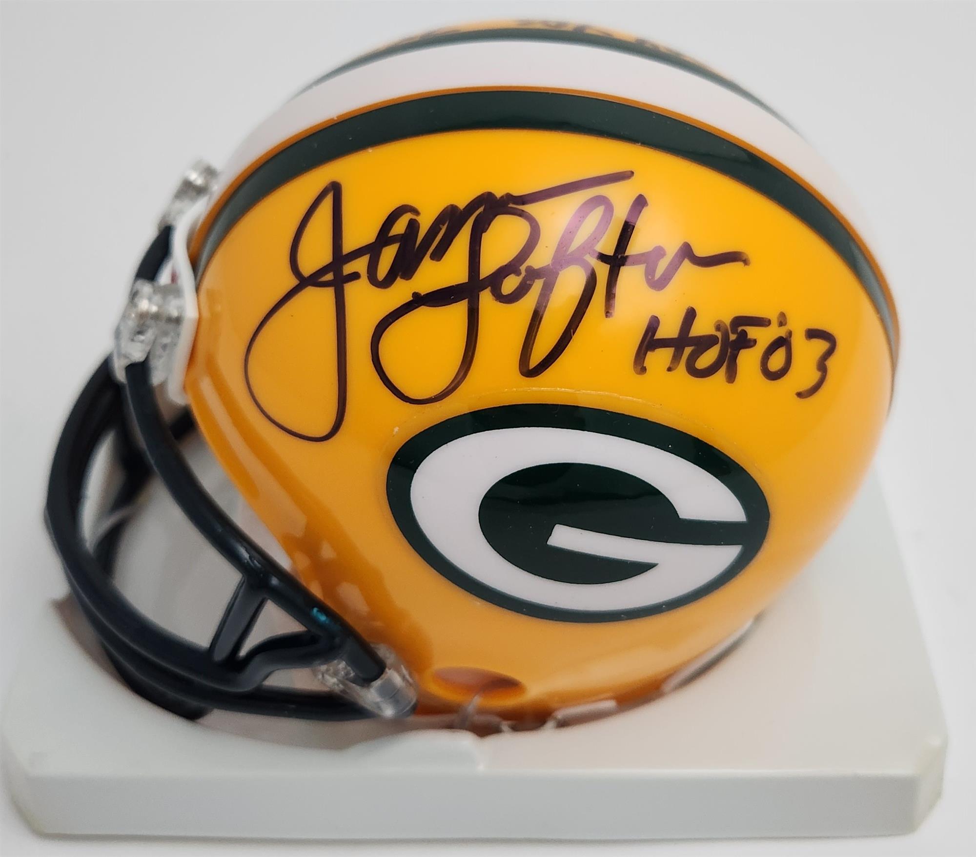 JAMES LOFTON SIGNED PACKERS MINI HELMET W/ STATS