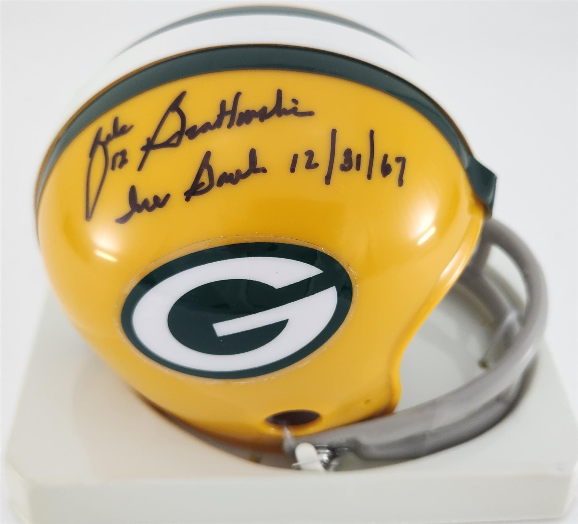 ZEKE BRATKOWSKI SIGNED 2 BAR PACKERS MINI HELMET W/ ICE BOWL