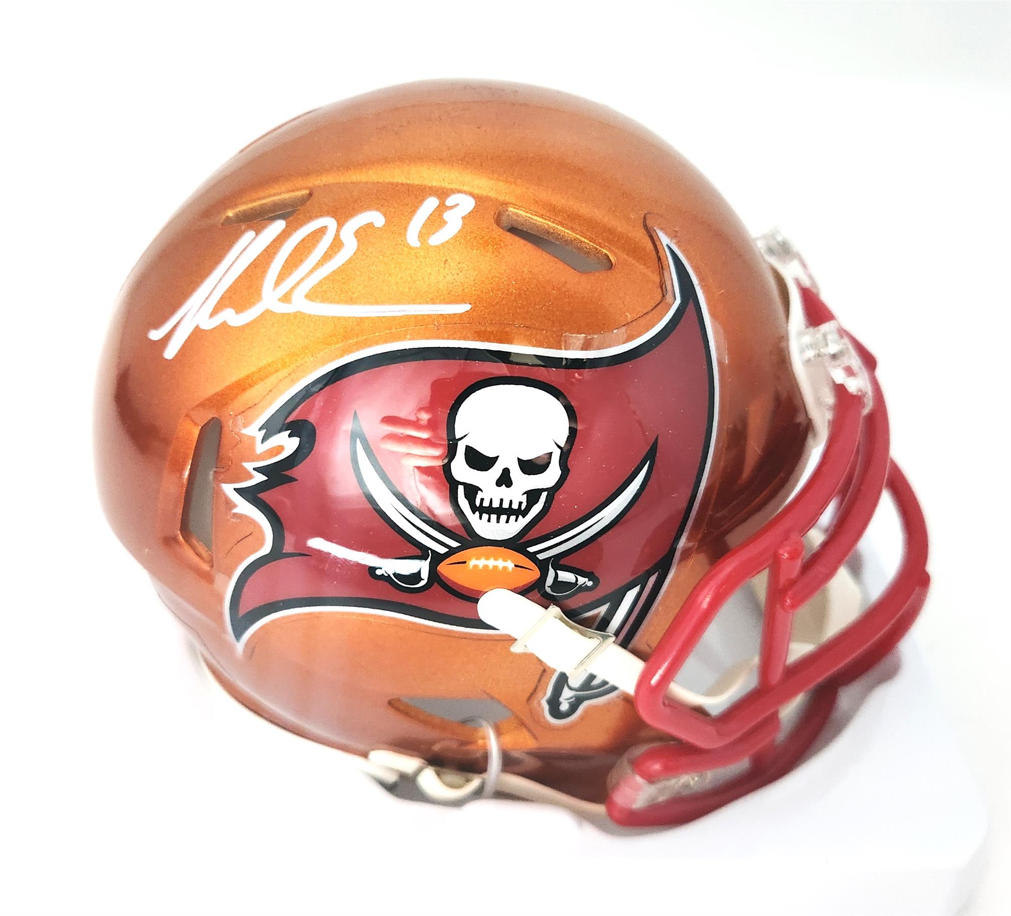 MIKE EVANS SIGNED RIDDELL BUCCANEERS FLASH SPEED MINI HELMET - BAS