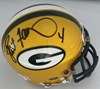 BART STARR (d) & BRETT FAVRE DUAL SIGNED RIDDELL MINI HELMET - JSA