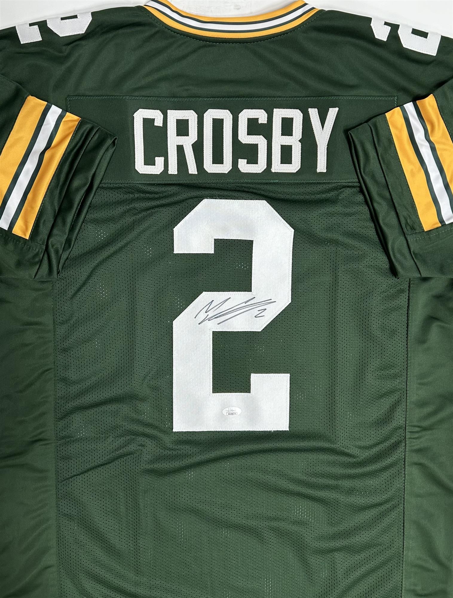 MASON CROSBY SIGNED CUSTOM REPLICA PACKERS GREEN JERSEY - JSA