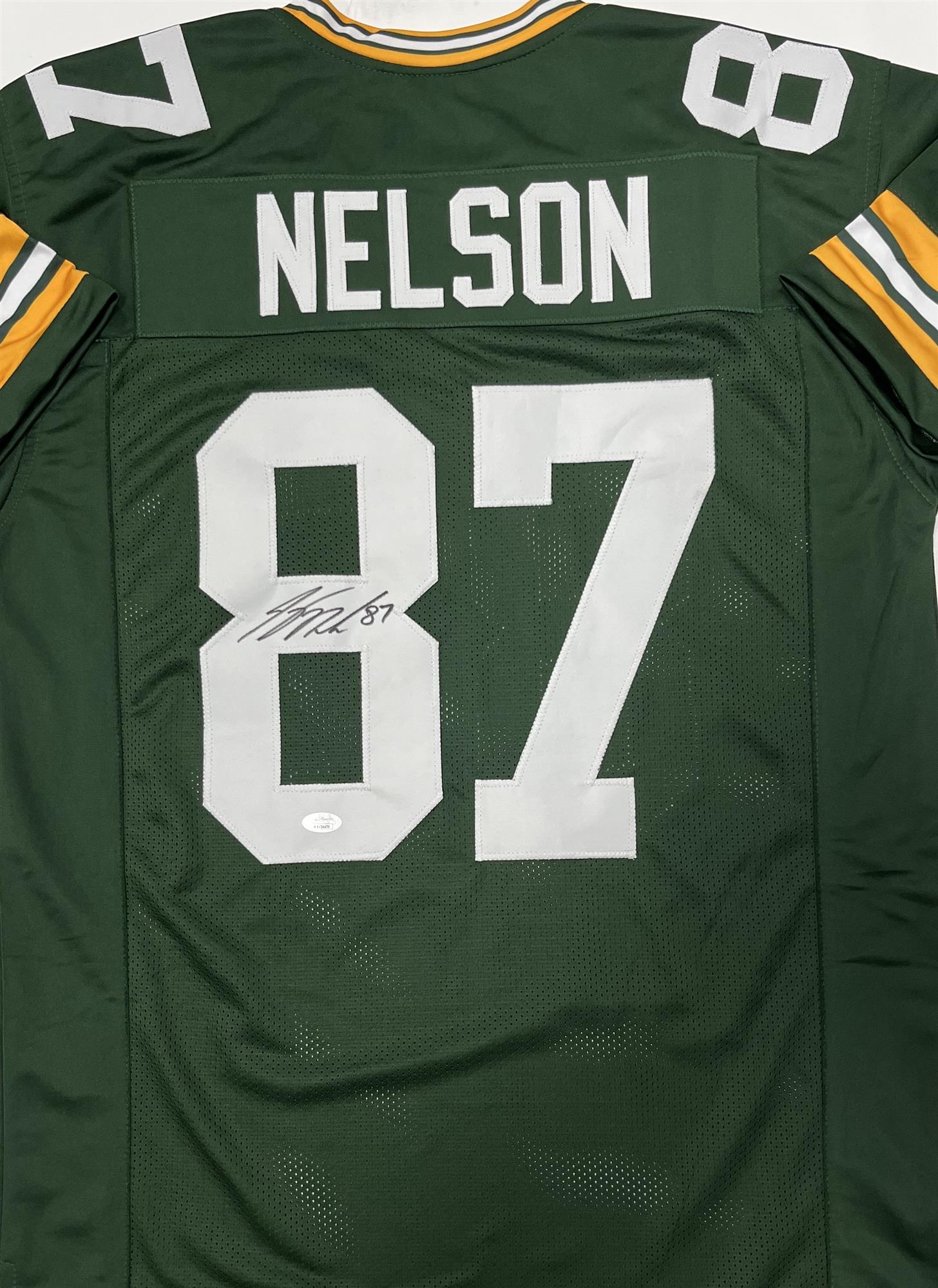 JORDY NELSON SIGNED CUSTOM REPLICA GREEN PACKERS JERSEY - JSA