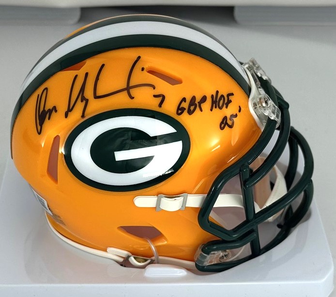 DON MAJKOWSKI SIGNED PACKERS MINI HELMET W/ GBP HOF - BAS