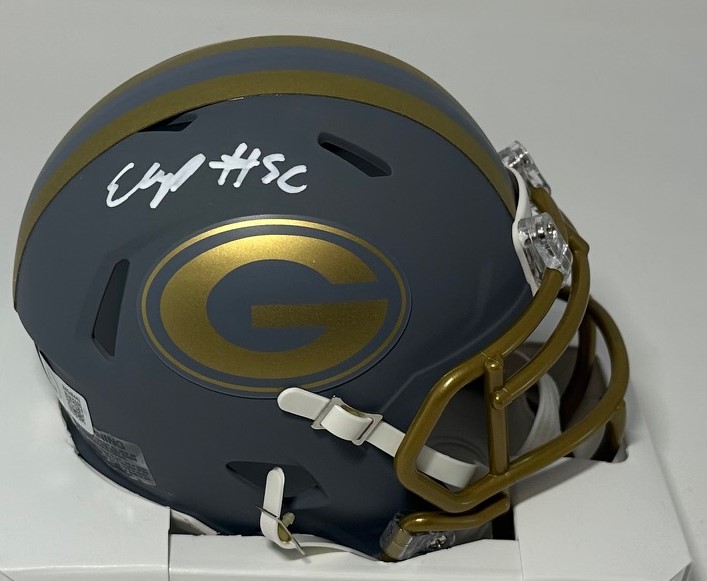 EDGERRIN COOPER SIGNED PACKERS SLATE SPEED MINI HELMET - BAS