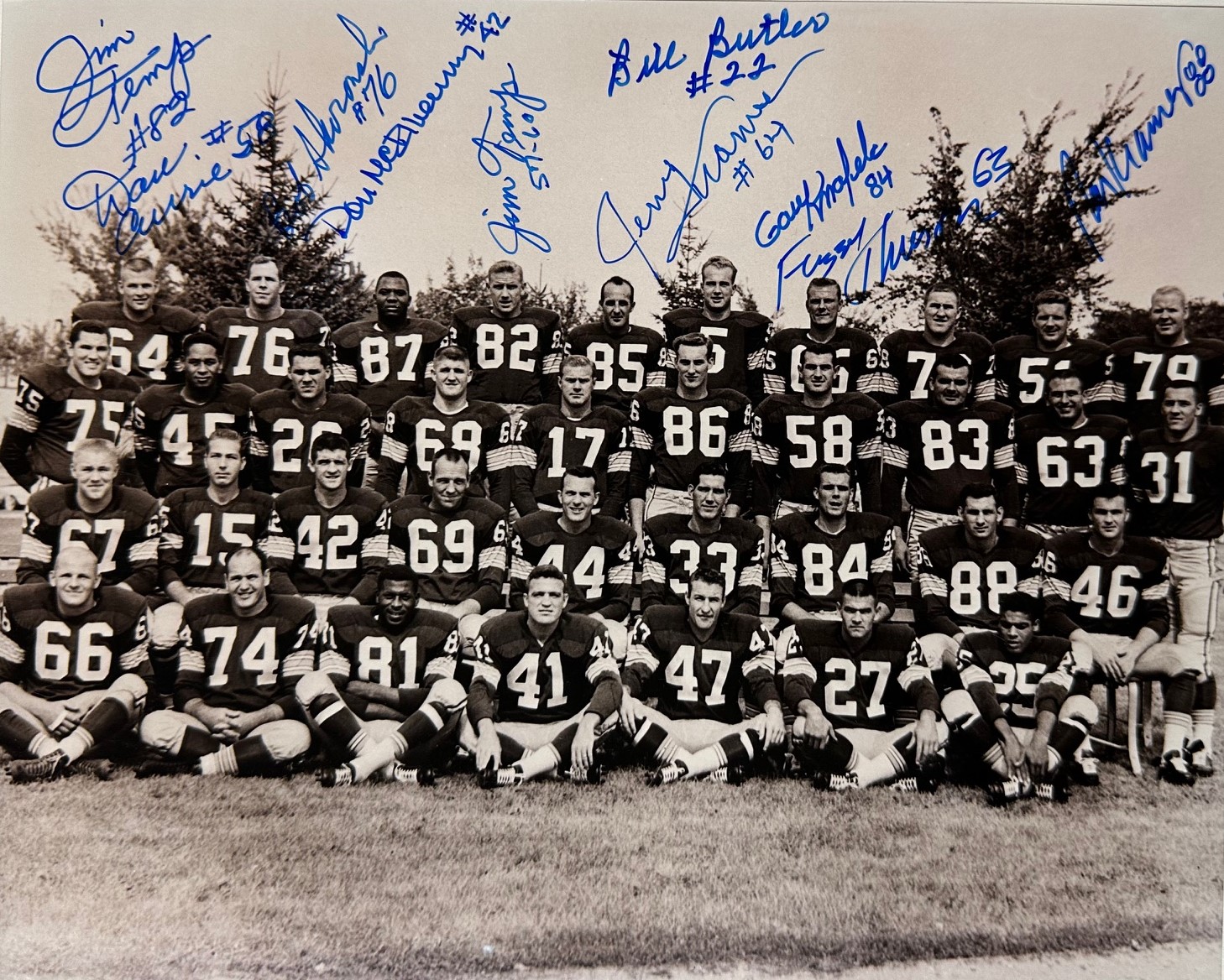 GB PACKERS 1959 LOMBARDI ERA TEAM SIGNED 8X10 PHOTO W/ 10 PLAYERS