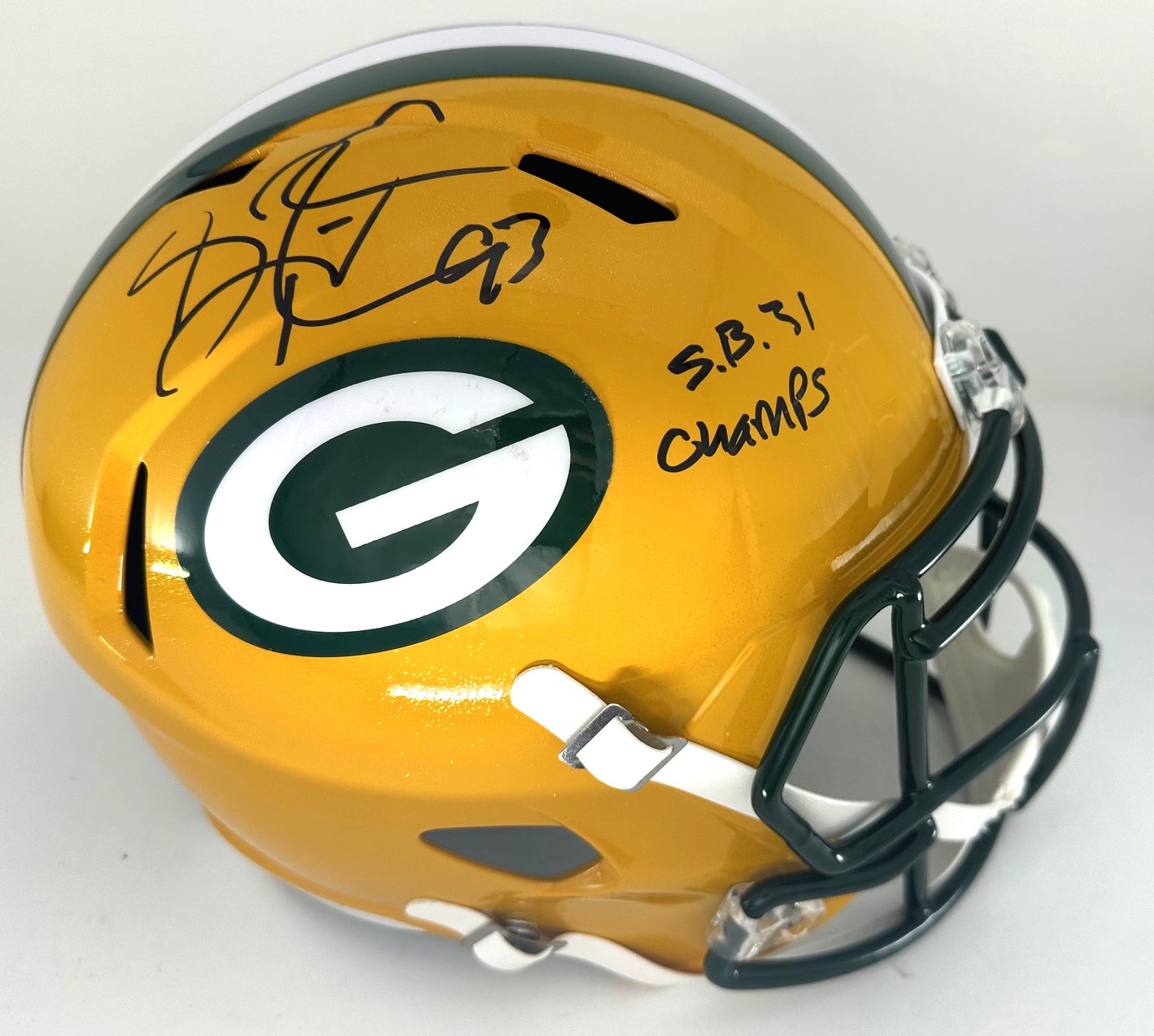 GILBERT BROWN SIGNED FULL SIZE PACKERS REPLICA SPEED HELMET W/ SB 31 - JSA