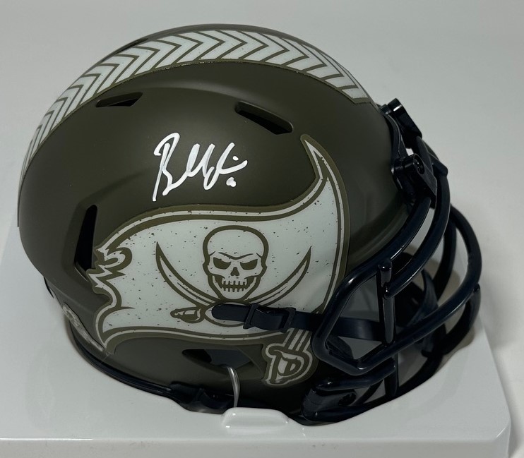 BAKER MAYFIELD SIGNED BUCCANEERS SALUTE SPEED MINI HELMET - BAS