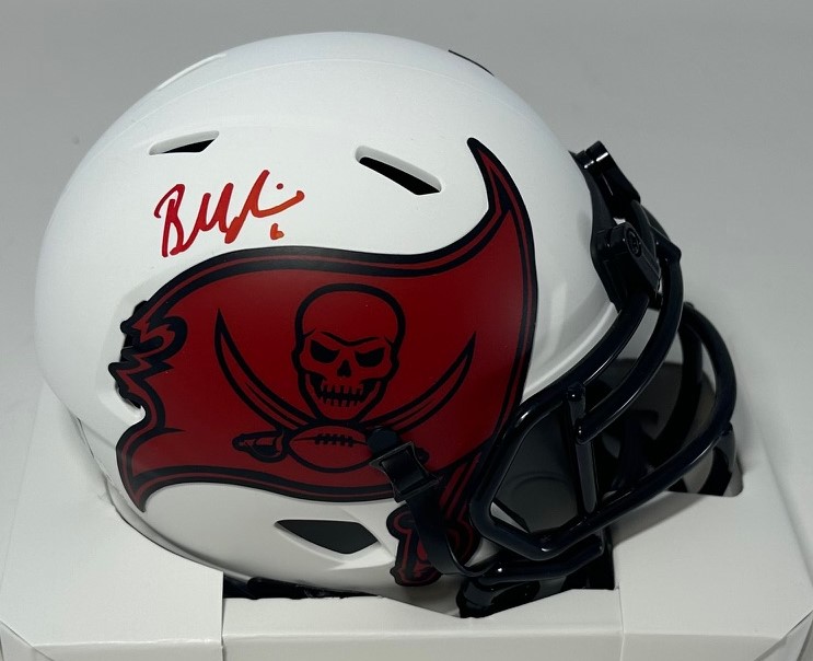 BAKER MAYFIELD SIGNED BUCCANEERS LUNAR SPEED MINI HELMET - BAS