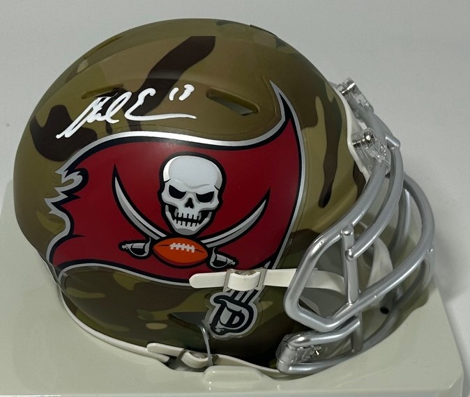 MIKE EVANS SIGNED RIDDELL BUCCANEERS CAMO SPEED MINI HELMET - BAS