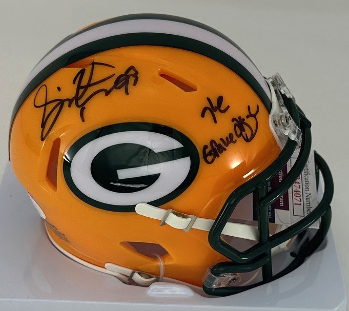 GILBERT BROWN SIGNED PACKERS SPEED MINI HELMET W/ GRAVEDIGGER- JSA