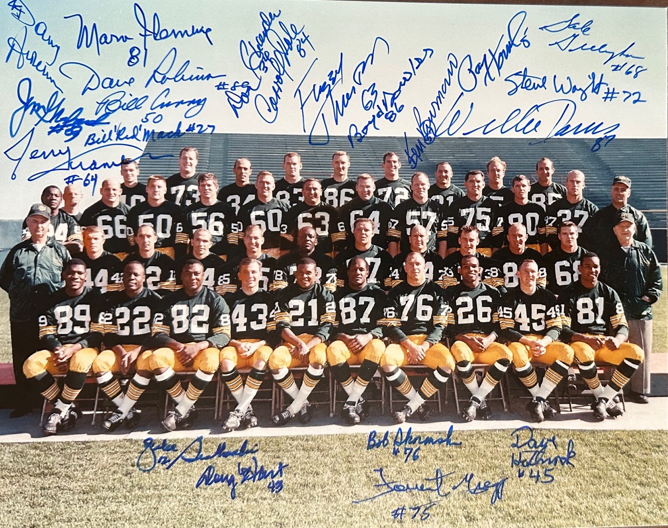 GB PACKERS 1966 SUPER BOWL I TEAM SIGNED 8X10 PHOTO W/ 21 PLAYERS